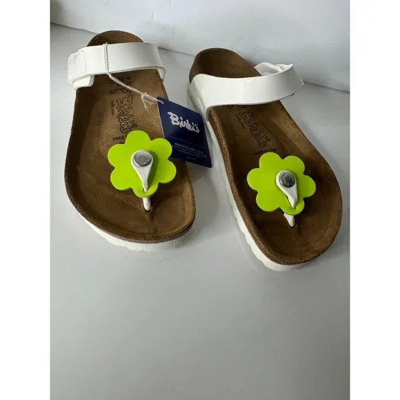 NEW Birkenstock X Birkis Tofino Flowers White Patent EU 35 Ladies